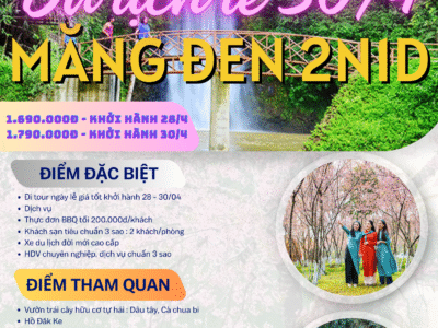 Tour Quảng Ngãi - Măng Đen lễ 30/4 - 1/5