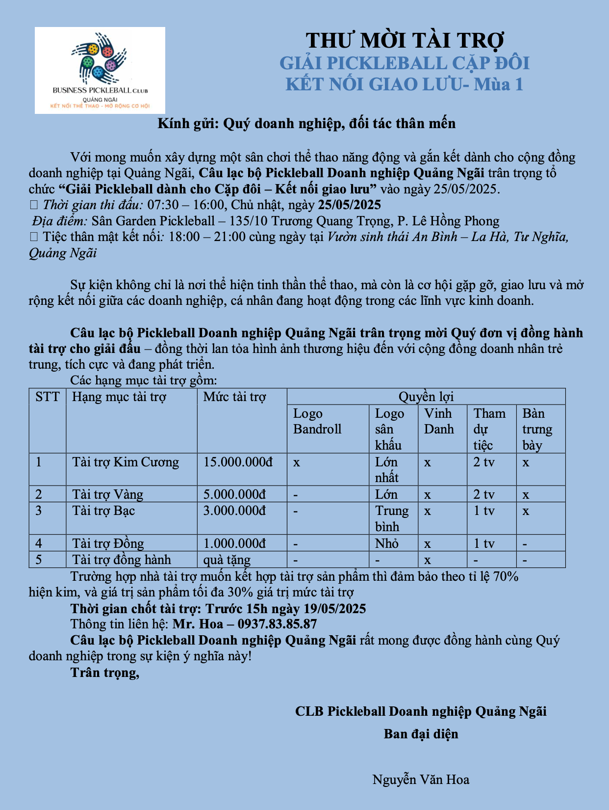 GIẢI PICKLEBALL CẶP ĐÔI TRANH CÚP COCOTRAVEL MÙA 1