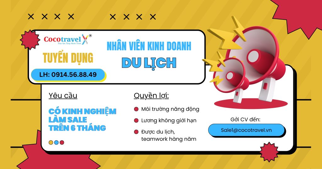 CocoTravel Quảng Ngãi – Tuyển dụng Nhân viên Kinh doanh Du lịch Nội địa & Quốc tế